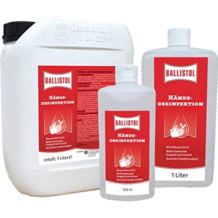Ballistol Händedesinfektionsmittel, 1 l (1000 ml), alkoholisches Antiseptikum, hautfreundlich, wirksam gegen Bakterien, Pilze und Viren, inklusive SARS-CoV-2 – Bild 2