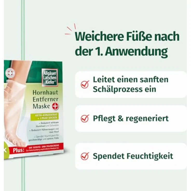 Allgäuer Latschenkiefer Allgäuer Latschenkiefer Hornhaut-Entferner-Maske plus Fußmaske – Bild 5