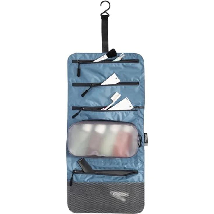 Cocoon Hanging Toiletry Kit Minimalist Light, Necessaire, wasserdicht, schwarz, mit 4 Fächern und Aufhängehaken – Bild 4