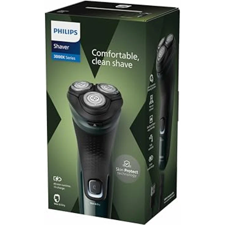 Philips S3000x Rasierer, SkinProtect Technologie, Nass- und Trockenrasur, One Size – Bild 3
