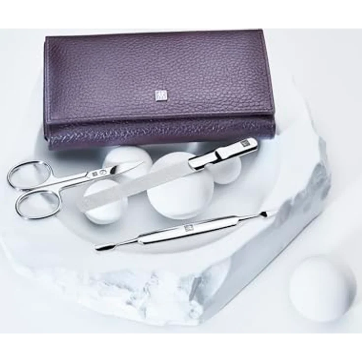Zwilling Classic Inox Druckknopf -Etui, Rindleder, lila, 7-tlg. – Bild 3