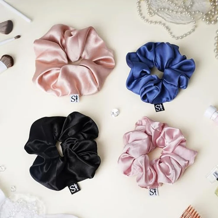 Sister Young LILU PINK Scrunchie Haargummi, Chiffon-Eleganz für mädchenhafte Frisuren, universelle Größe – Bild 7