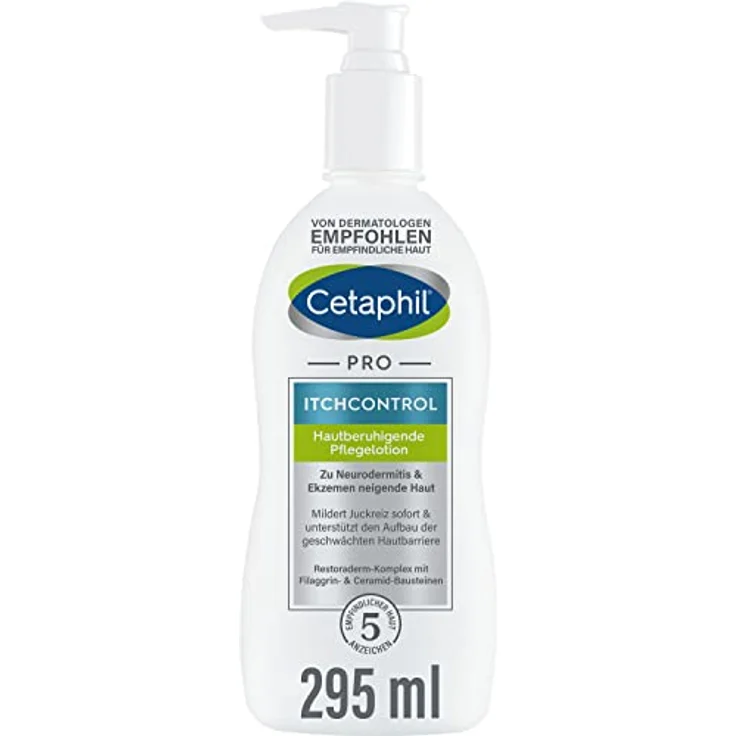 Cetaphil PRO ItchControl Hautberuhigende Pflegelotion, 295ml, Für zu Neurodermitis & Ekzemen neigende Haut, Lindert juckende, gereizte Haut, Mit Sheabutter, Filaggrin- und Ceramid-Bausteinen – Bild 1