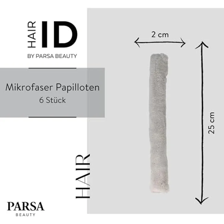 PARSA Beauty Hair ID Mikrofaser Papilotten 6 Stück - Flexible Lockenwickler für schonendes Haarstyling – Bild 2