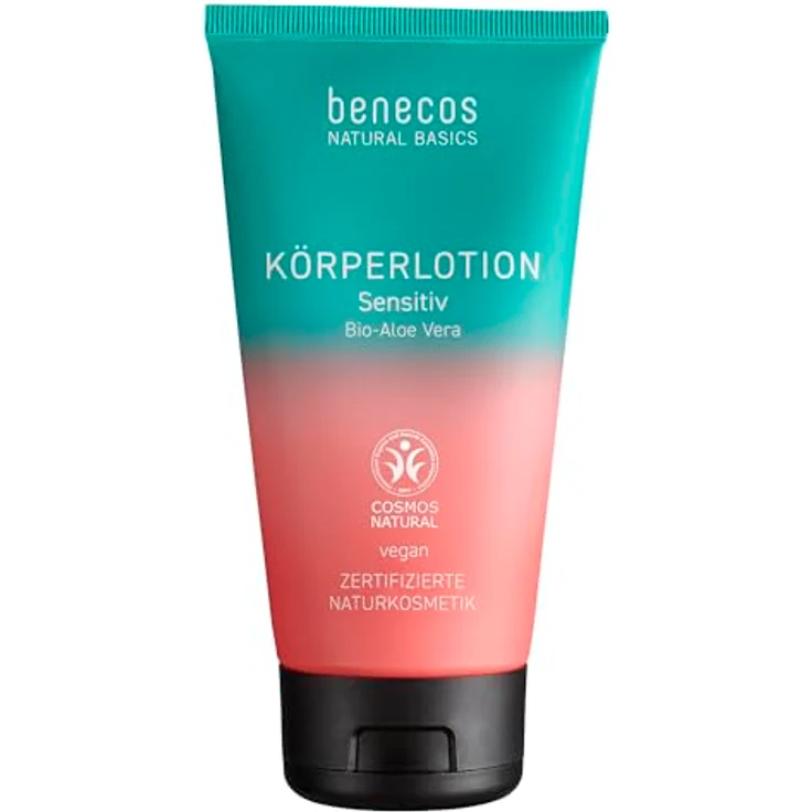 benecos Natural Basics - Körperlotion Sensitiv - Bio-Aloe Vera - 150ml - vegan - derm. getestet – Bild 1