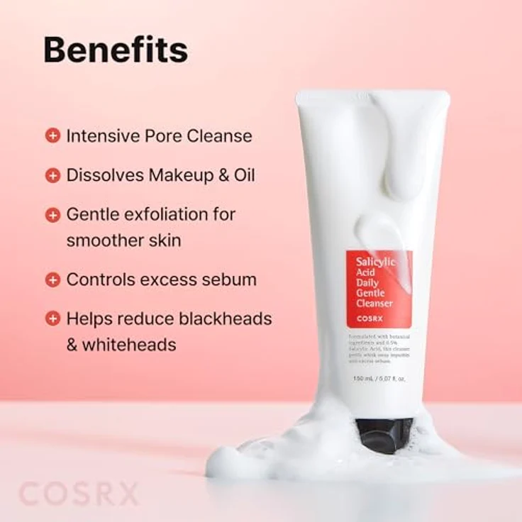 Cosrx Salicylic Acid Daily Gentle Cleanser, Aktiv-Reinigungsschaum mit antioxidativen Wirkungen, 150 ml – Bild 4