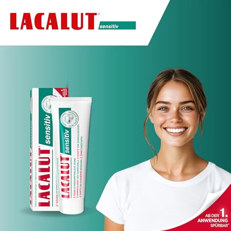 LACALUT Sensitiv Zahncreme, reduziert Schmerzempfindlichkeit, schützt Zähne & Zahnfleisch, 75ml – Bild 2
