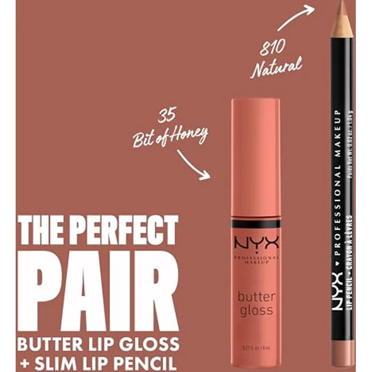 NYX Professional Makeup Butter Lip Gloss, hochpigmentiertes Lipgloss mit buttrig weicher Textur, 8 ml, zartes Rosé – Bild 4
