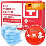PURAHELP KFZ Verbandskasten 2024 - DIN 13164 (StVO konform), Beatmungstuch, 2x Klettstreifen