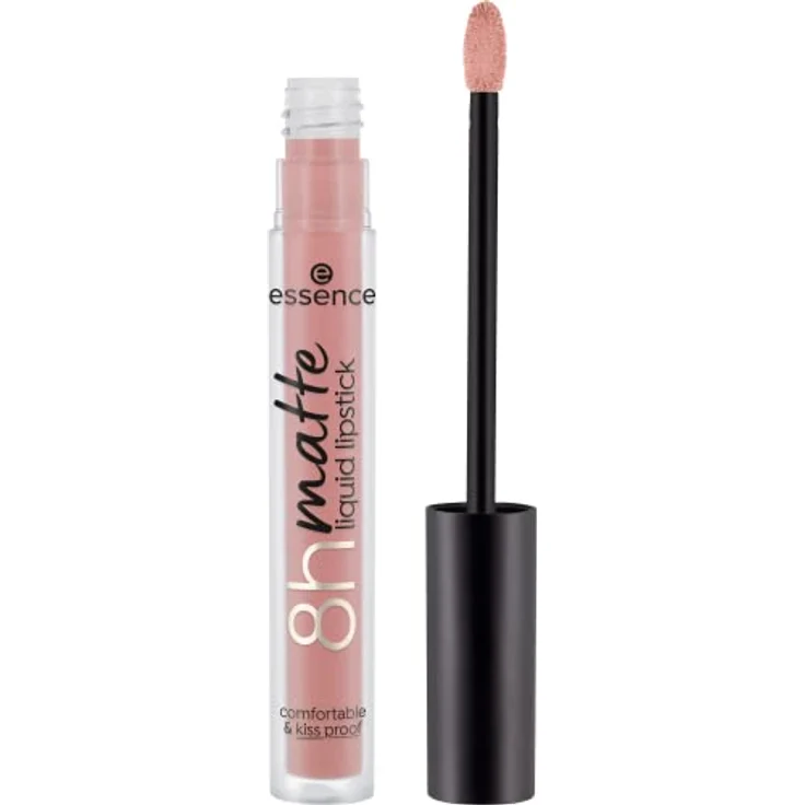 essence 8h matte liquid lipstick, Nr. 03, Nude, langanhaltend, mattierend, schnelltrocknend, matt, vegan, wasserfest, ölfrei, ohne Alkohol, 1er Pack (2.5ml) – Bild 1