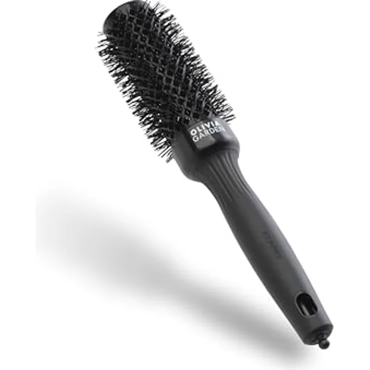 Olivia Garden Expert Blowout Shine Schwarz 35 Runde Keramikbürste - Glänzendes und frizzfreies Styling