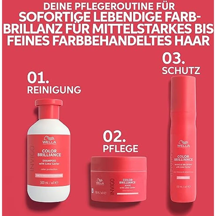 Wella Professionals Invigo Color Brilliance Miracle BB Spray – Leave-in Conditioner Spray mit Vitamin E – farbschützende Sprühkur ohne Ausspülen für gefärbtes Haar mit Oxidationsschutz – 150 ml – Bild 4
