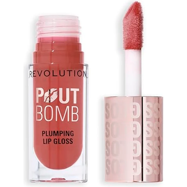 Revolution Pout Bomb Plumping Gloss Cherry Sheer Red, Lipgloss mit Vitamin E und voluminÖsem Effekt, 4,6 ml – Bild 3