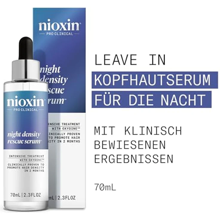 Nioxin Night Density Rescue Serum – Haarpflege für kräftigeres Haar & optimales Haarwachstum – mit Ingwer & Koffein (70 ml) – Bild 2