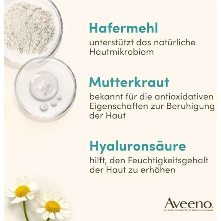 Aveeno CALM+RESTORE Hafer Tagespflege LSF 50, 50ml, Breitband-Spektrum UVA/UVB, beruhigt empfindliche Haut, langanhaltende Feuchtigkeit, parfümfrei – Bild 3