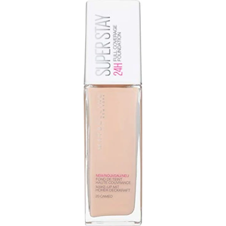 Maybelline New York Superstay 24 Hour Longlasting Foundation, wasser- und übertragungsbeständig, leichtes Gefühl, 30 ml, Farbton: 20 Cameo – Bild 1