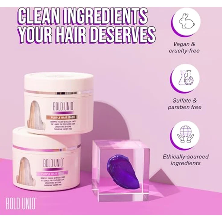 Bold Uniq Silber Haarmaske Für Silbernes & Blondiertes Haar 200 ml - Preisvergleich – Bild 7