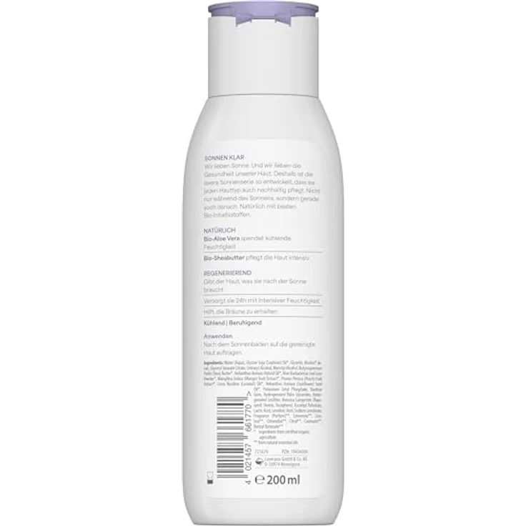 lavera After Sun Lotion, Körperlotion mit Bio-Aloe Vera und Bio-Sheabutter, 200ml – Bild 6