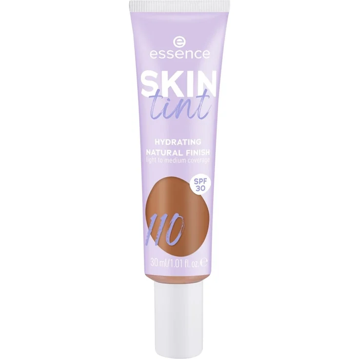 Essence SKIN Tint Foundation, leichte bis mittlere Deckkraft mit LSF 30, 30 ml, Farbe 110