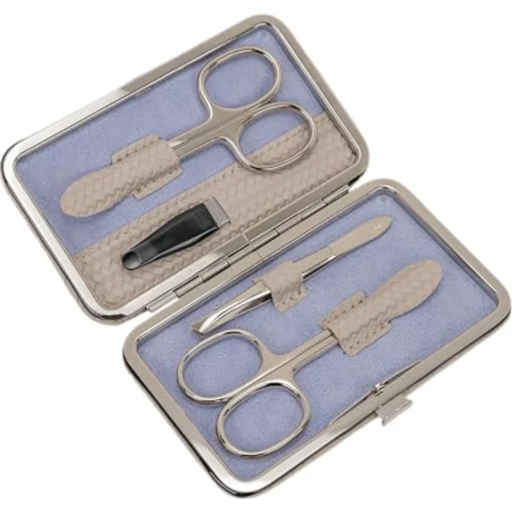 Windrose Corbello Nagelpflegegerät, Maniküre-Set taupe mit 1 Nagelfeile, 1 Pinzette und 2 Scheren, 11 cm – Bild 6