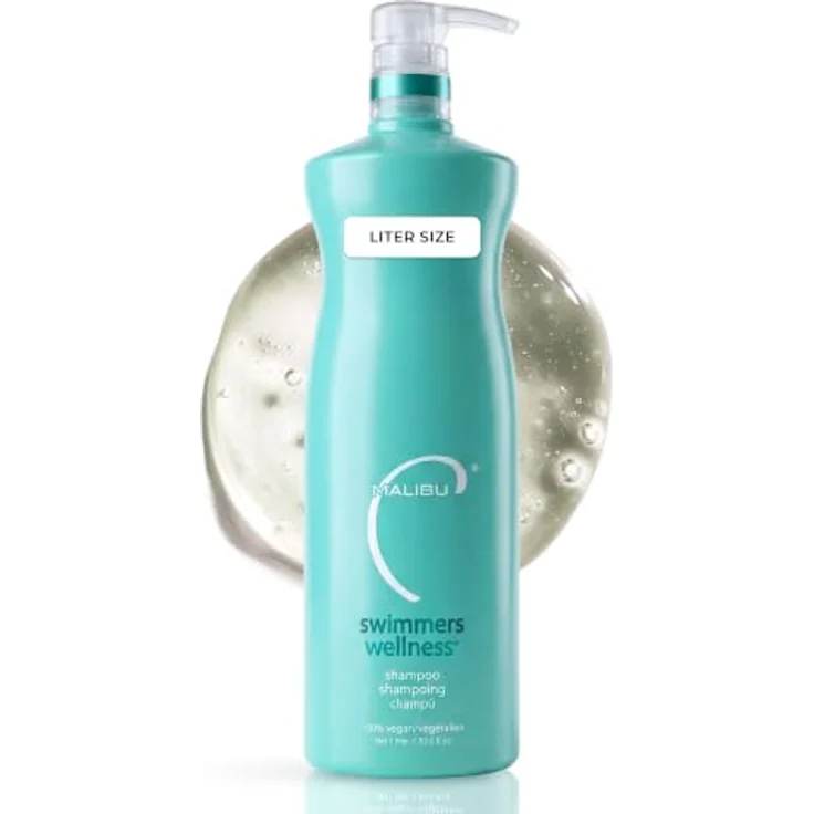 Malibu C Swimmers Wellness Shampoo, 1000 ml, schützendes Haarshampoo für SchwimmerInnen mit Feuchtigkeitsspende und Glanz verleihender Formel – Bild 1