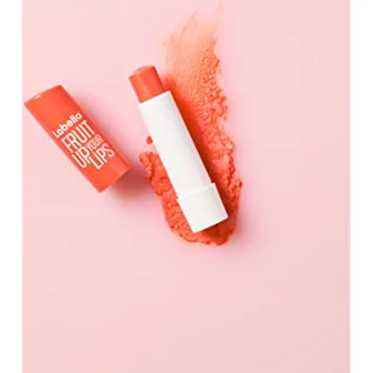 Labello Peach Shine Lippenbalsam 4,8 g, feuchtigkeitsspendender Lip Balm mit Pfirsicharoma und Farbpigmenten, 24h Schutz mit Sheabutter – Bild 2