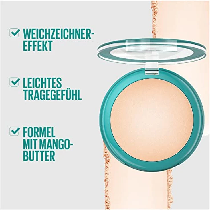 Maybelline Green Edition Blurry Skin Puder, 9 g, mattierender Puder mit Weichzeichner-Effekt und Mango-Butter, Nr. 100 – Bild 10