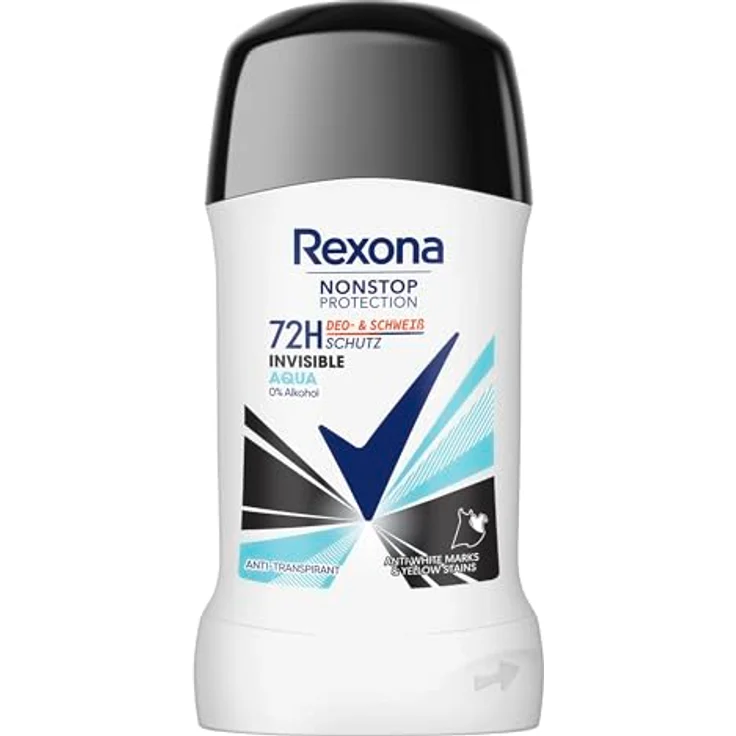 Rexona Nonstop Protection Deo Stick Invisible Aqua, 72 Stunden Anti-Transpirant Schutz, 50 ml, schweiß- und geruchsresistent – Bild 1