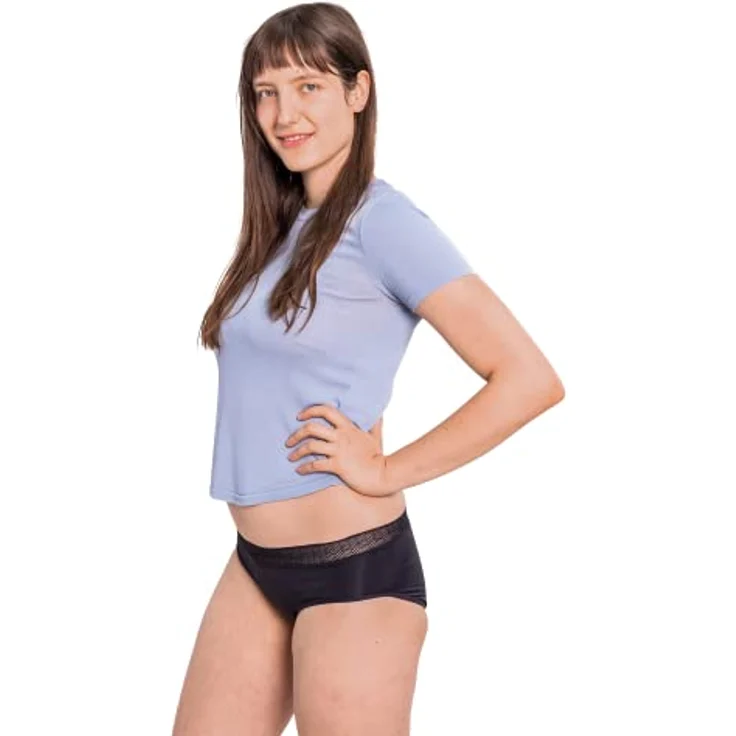 SELENACARE Periodenunterwäsche Modern Hipster - Menstruationsunterwäsche für Damen, waschbare & antibakterielle Panty, 100% vegan, nachhaltig, 25ml Absorption, schwarz, Größe L (EU 40/42) – Bild 2