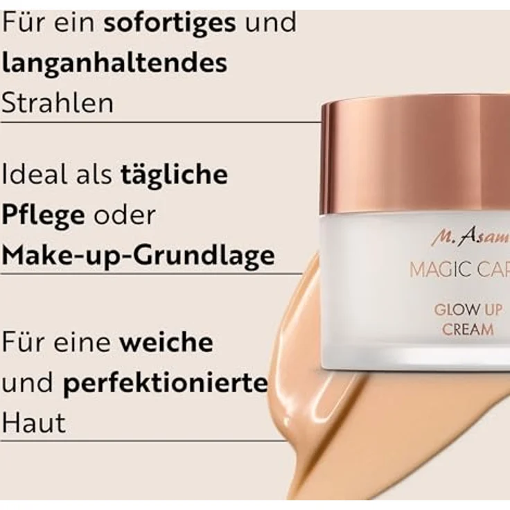 M. Asam MAGIC CARE Glow Up Creme (50 ml) – Leichte Gesichtscreme mit Sofort- & Langzeit Glow-Effekt, sorgt für eine geschmeidige Haut, ideal als Tagespflege & als Make-up Basis, Gesichtspflege, Silikonfrei & Vegan – Bild 2