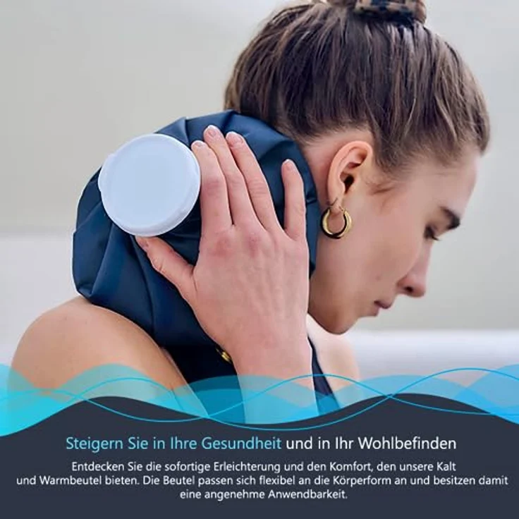 IEA Medical Wärme- & Eisbeutel 28 cm – wiederverwendbar, flexibel, für Kälte- & Wärmetherapie, ideal bei Schmerzen, Blau – Bild 2