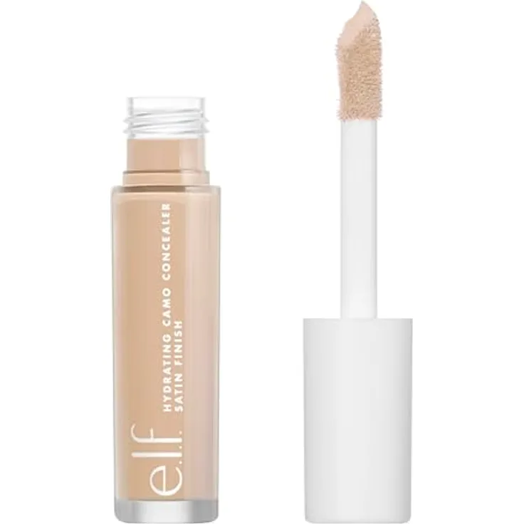 e.l.f. Hydrating Camo Concealer, Flüssig-Concealer mit vollständiger Abdeckung, langanhaltend, mittlerer Beigeton, satinierter Finish, 6ml