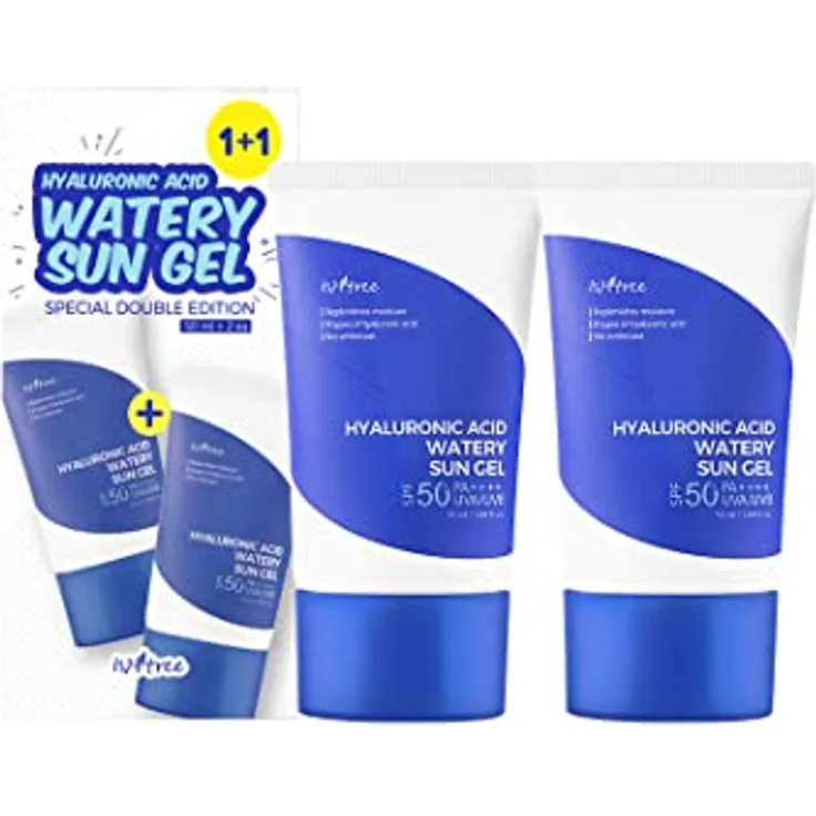 ISNTREE Hyaluronic Acid Watery Sun Gel SPF 50+ PA++++, Sonnengel mit hoher Sonnenschutzwirkung, 50 ml