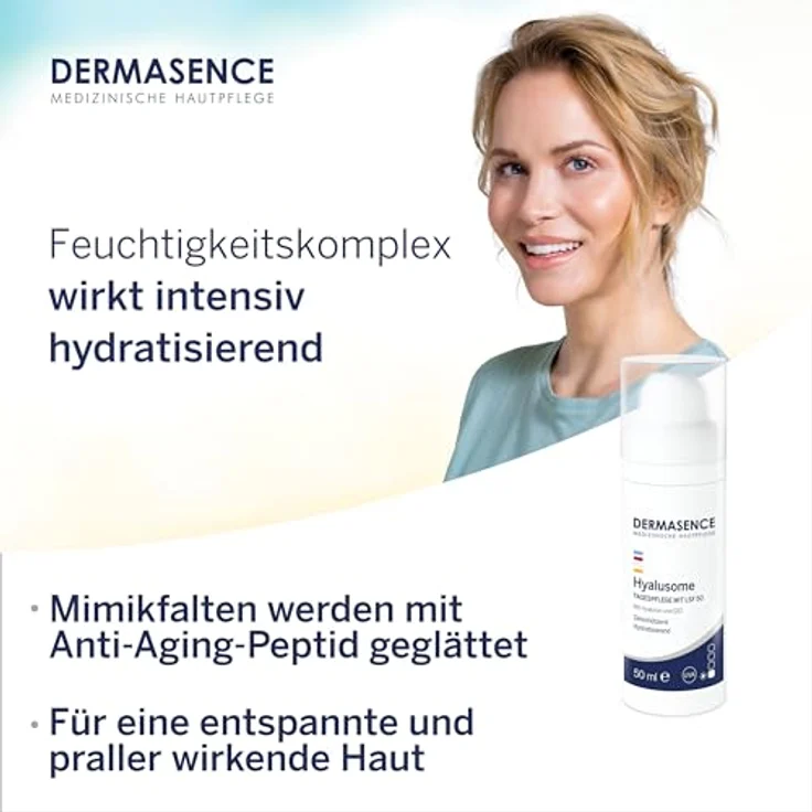 DERMASENCE Hyalusome Tagespflege mit LSF 50, 50 ml - Feuchtigkeitsspendende Tagescreme mit hohem Lichtschutzfaktor - Anti-Aging, parfümfrei, vegan – Bild 4