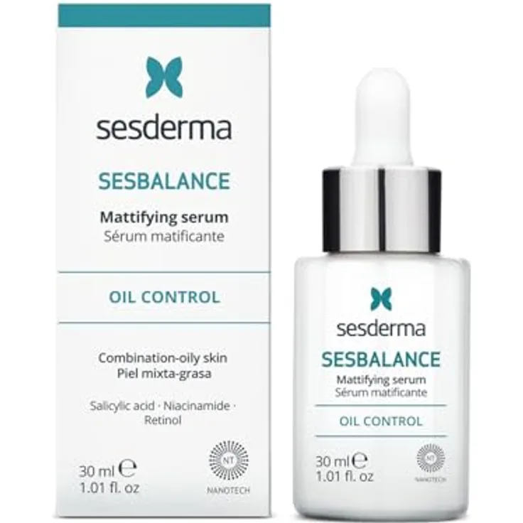 SESDERMA SESBALANCE Mattierendes Serum zu Akne neigender Haut, Ölkontrolle, fettige Mischung und Mischhaut, 300 ml, kühl und bequem