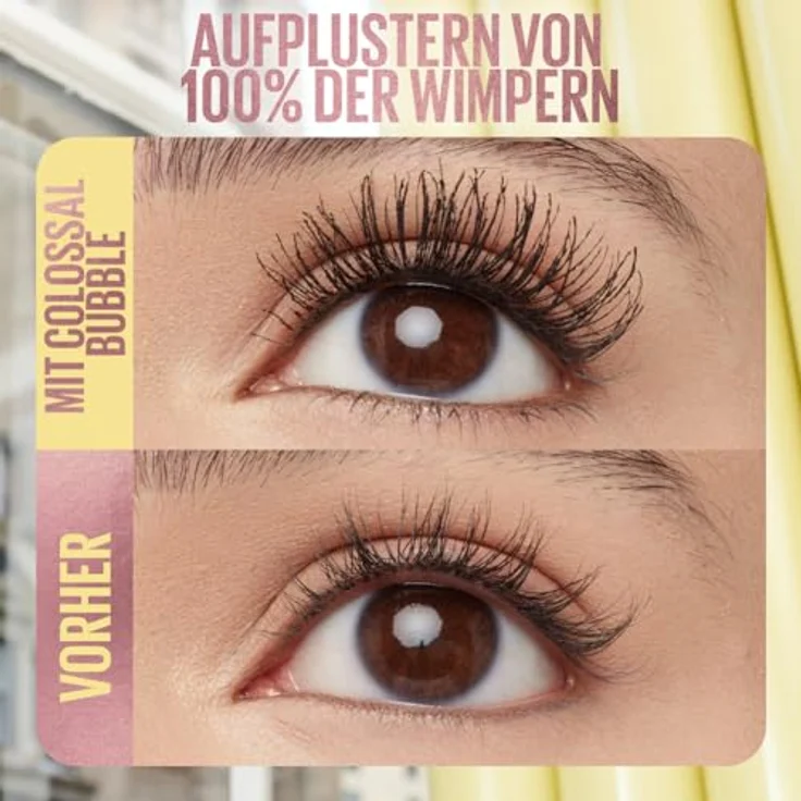 Maybelline New York Colossal Bubble Mascara, Aufbaubare Wimperntusche mit spiralförmiger Bürste für maximales Volumen, Farbe: Schwarz, 10 ml – Bild 2
