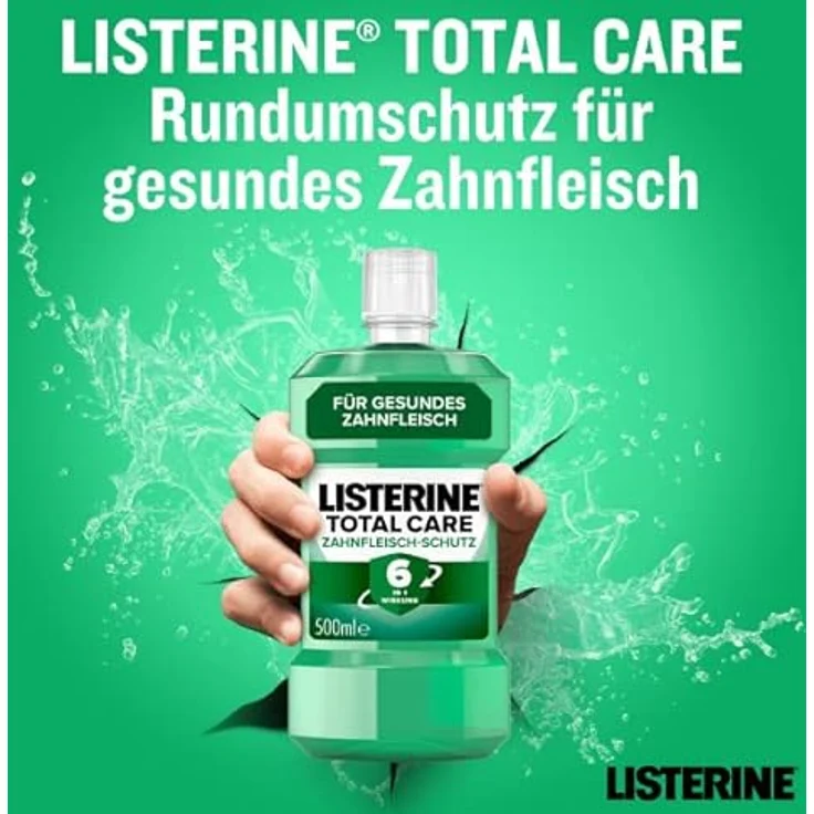 LISTERINE Total Care Zahnfleisch-Schutz (500 ml), schützende Mundspülung für gesundes Zahnfleisch mit 6 in 1 Wirkung, Rundumschutz für gesundes Zahnfleisch – Bild 3