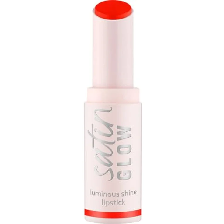 essence satin GLOW, cremiger Lippenstift mit Satin-Finish, Farbton 07 Coral It A Day, 3.5 g – Bild 1