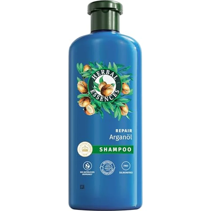 Herbal Essences Repair Shampoo mit Arganöl 350ml. Von geschädigtem zu Geschmeidigerem, Glänzenden Haar, Intensive Pflege, Mit Inhaltsstoffen natürlichen Ursprungs, Vegan, ohne Silikone – Bild 1