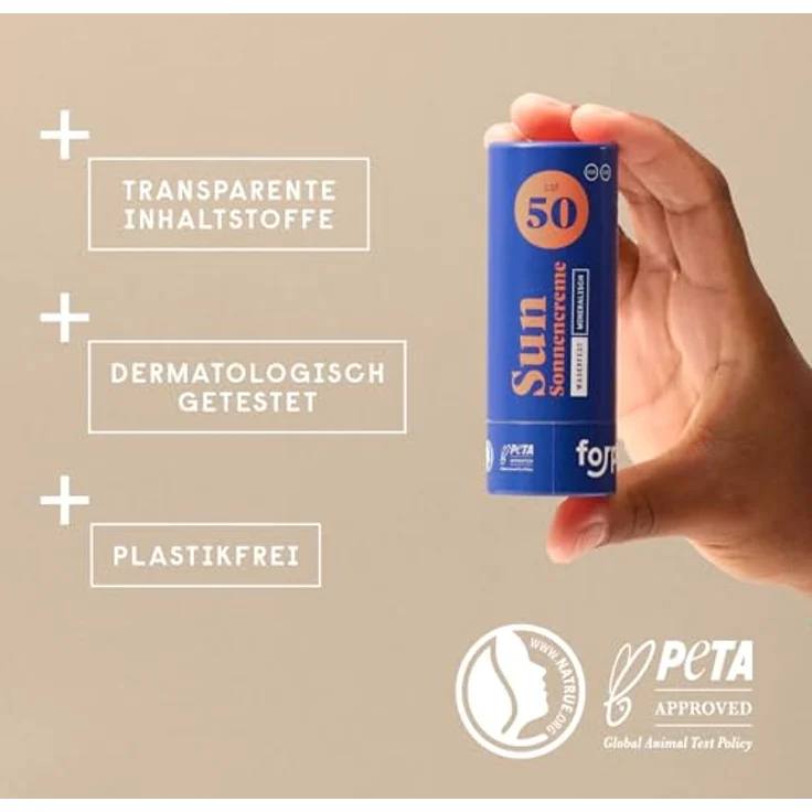4people BIO Sonnencreme Stick LSF 50 - Wasserfeste Surf Sunscreen mit Zink - Mineralischer UV Filter - 100% natürlich - 40g – Bild 5