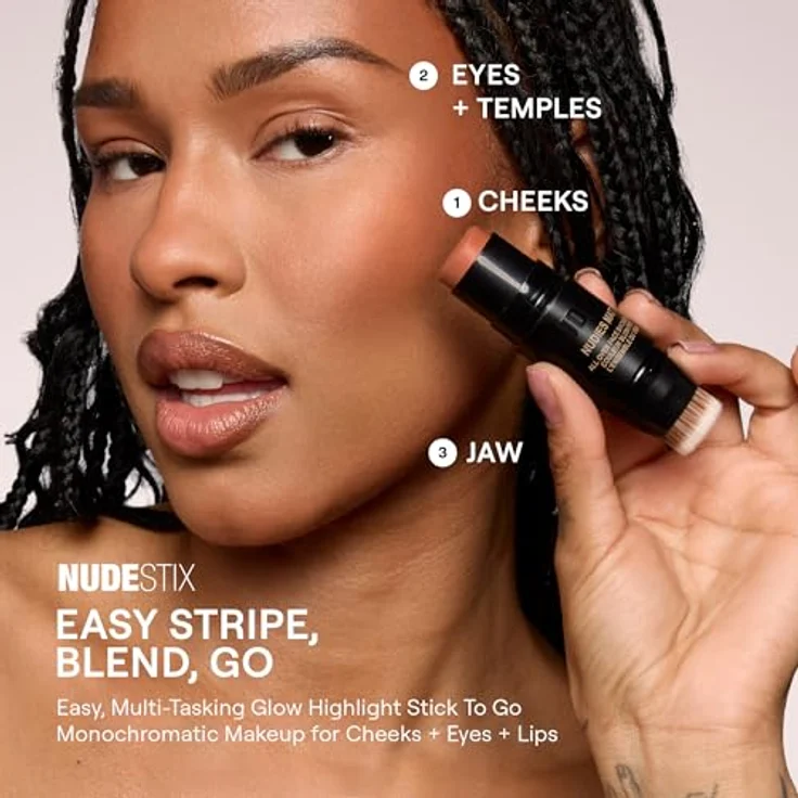 NUDESTIX Nudies Bronze Matte Bronzer Stick Terracotta Tan, Cremiger Bronzer & Contour Stick mit natürlichem matte Finish, langanhaltend, vegan – für Gesicht, Augen & Lippen, 7g – Bild 3