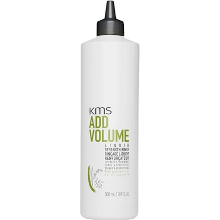 KMS ADDVOLUME Liquid Strengthening Rinse, 500ml für feines bis mittelstarkes Haar, 20x stärkere Haarstärke, vegane Formulierung mit upgecyceltem Reis, ohne Silikone – Bild 1