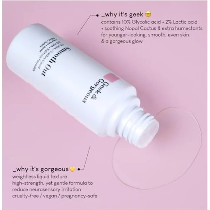 Geek & Gorgeous SMOOTH OUT - Gesichtspeeling mit 12% AHA und Feigenkaktus Extrakt - 100 ml für normale, trockene, fettige und Mischhaut – Bild 5