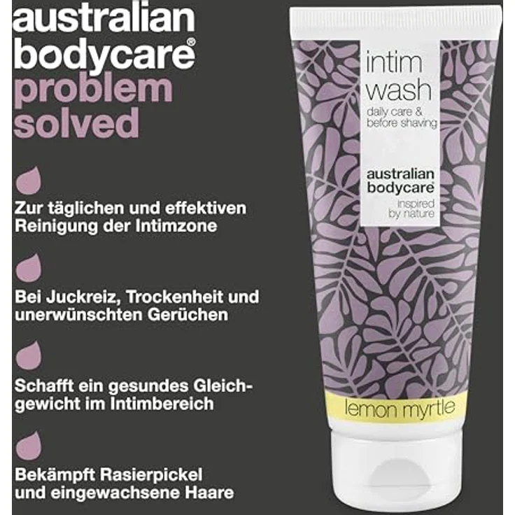 Australian Bodycare Tea Tree Oil Lemon Myrtle, sanftes Reinigungsgel für intime Hygiene, 200 ml, vegan, pH-hautneutral – Bild 3