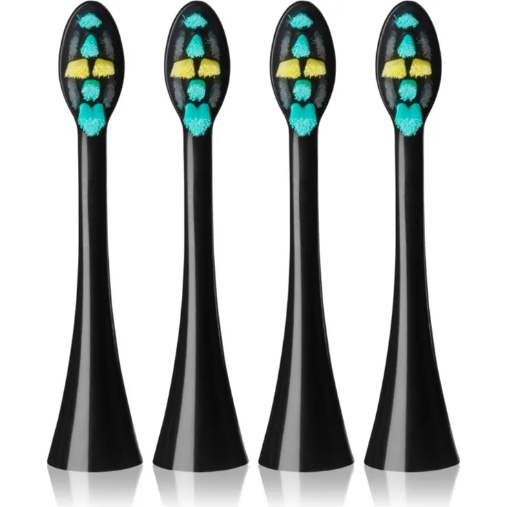 Concept Perfect Smile 3D Daily Clean ZK0071, Ersatz-Kopf für Schallzahnbürste, Black, 4 Stück, mittelweiche Borsten, effektive Plaqueentfernung