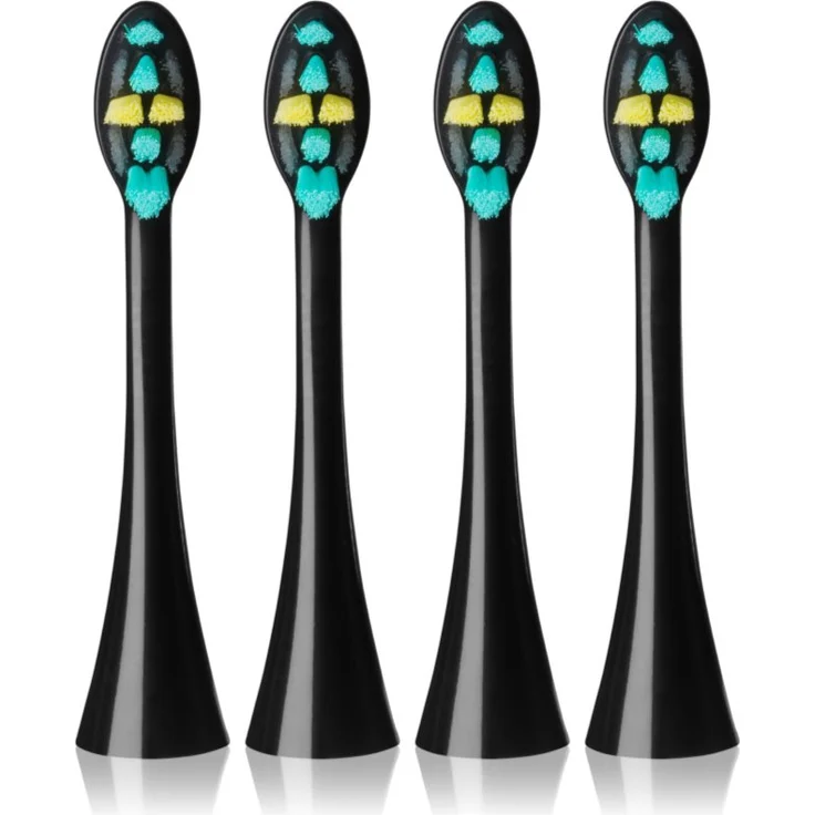 Concept Perfect Smile 3D Daily Clean ZK0071, Ersatz-Kopf für Schallzahnbürste, Black, 4 Stück, mittelweiche Borsten, effektive Plaqueentfernung