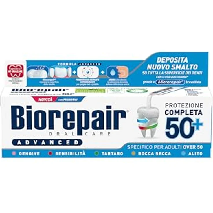 Biorepair Advanced Complete Protection Zahnpasta für empfindliche Zähne, 75 ml, ohne Fluorid und SLS – Bild 1