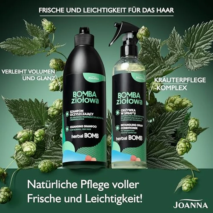 JOANNA Kräuter Bombe Reinigendes Shampoo 500 ml - Intensiv feuchtigkeitsspendend, stärkend und für geschwächtes Haar, mit natürlichem Glanz – Bild 3