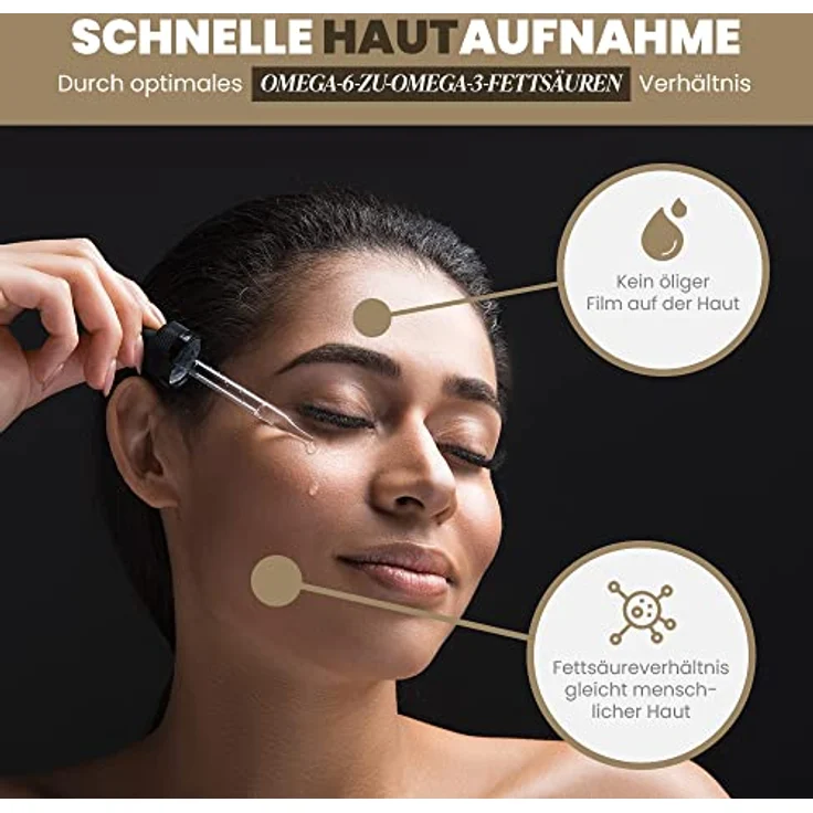 ARTE FIORI EXCLUSIVE PRODUCTS Bio Hanföl Gesichtsöl kaltgepresst Vitamin E Retinol Öl 100ml - Naturkosmetik hochdosiert mit Anti Falten & Anti Aging Effekt – Bild 3