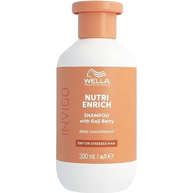 Wella Professionals Invigo Nutri Enrich Feuchtigkeitsshampoo – tiefenwirksam pflegende Haarwäsche für strapaziertes Haar – glättendes, intensiv nährendes Shampoo – 300 ml